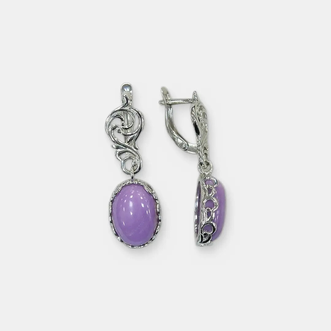 Серебряные серьги с фосфосидеритами